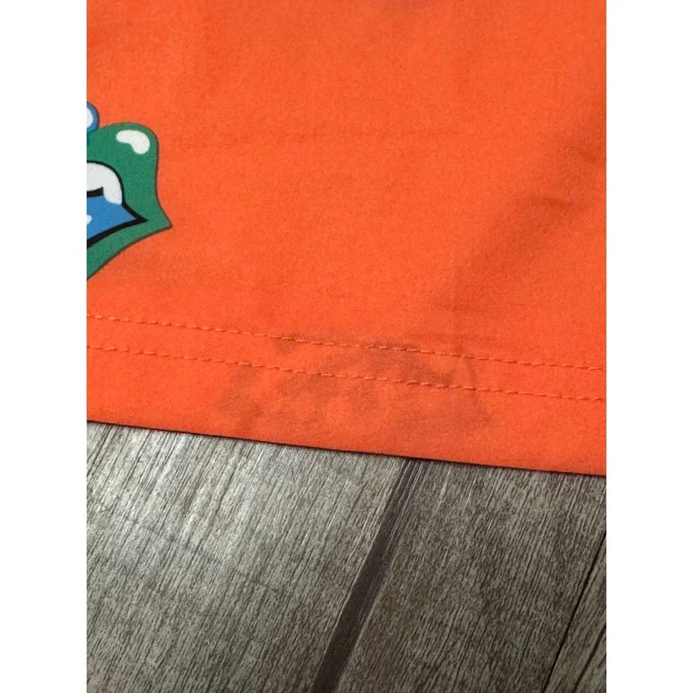 The Rolling Stones Mens Board Shorts Orange Tongue Logo Swim Trunks XL 40-42
